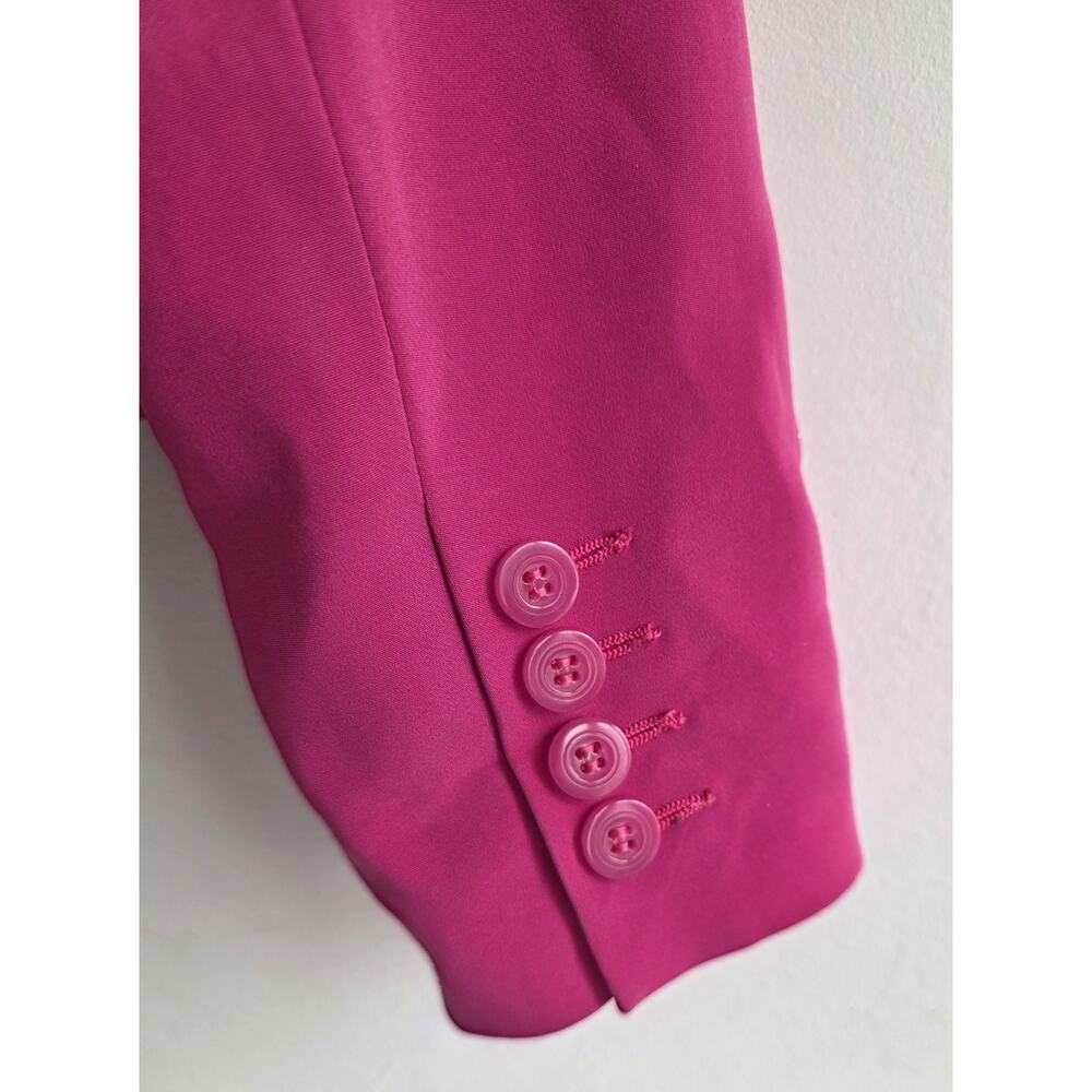 Trina Turk Women's Snowonder Open-front Crepe Tuxedo Blazer Hot Pink Size 10 - Picture 4 of 9